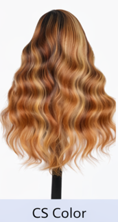 Ombre Frost Brown 24' Glueless Lace Front Wig Body Wave Brazilian Human Hair